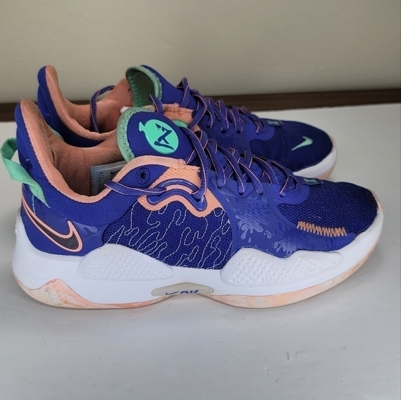 Nike Mens  PG 5 Paul George LA Drip Lapis Blue Void CW3143-400 Basketball Shoes - Picture 3 of 7